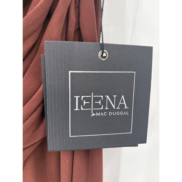 MAC DUGGAL Dress Size 2 Evening Gown NEW Chocolate Brown Faux Wrap V Neck - Picture 3 of 7